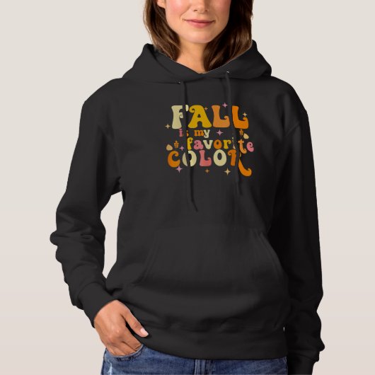 Pull À Capuche Mon Automne Ma Couleur Préférée Rétro Feuilles D'a (Devant)