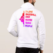 Pull À Capuche Mon chat aime le baseball (Dos)