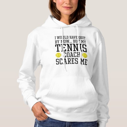 Pull À Capuche Mon entraîneur de tennis me fait peur (Devant)