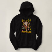 Pull À Capuche Monkey Just a Girl Who Loves Monkey Chimp Ape (Design devant)