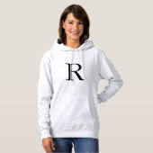 Pull À Capuche Monogramme Modèle mûre Initiales Nom gris clair (Devant entier)