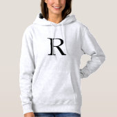 Pull À Capuche Monogramme Modèle mûre Initiales Nom gris clair (Devant)
