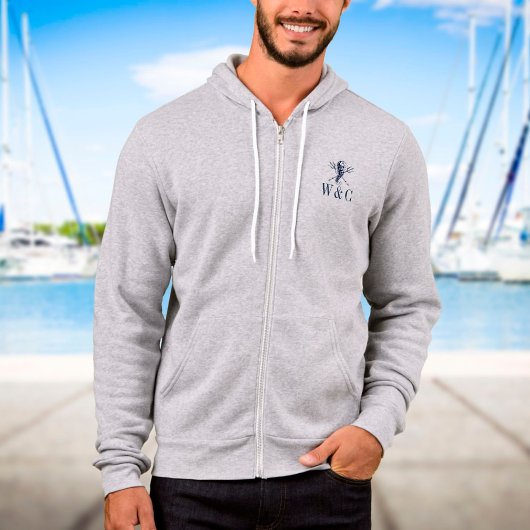 Pull À Capuche Monogramme Personnalisé Thème Marin Cheval Marin