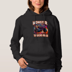 Pull À Capuche Monster Truck Big Retro Race Papa Trucker Lover To
