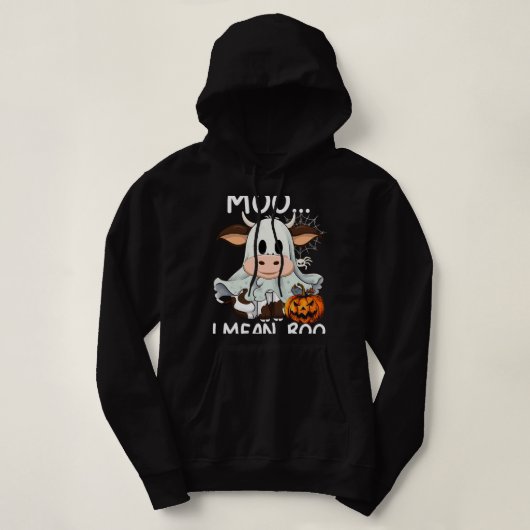 Pull À Capuche Moo Je Veux Dire Boo Cow (Design devant)