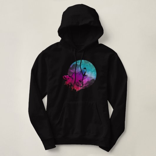 Pull À Capuche Moon Howling Faune Forêt Animal Predator Couleur (Design devant)