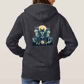 Pull À Capuche Moonlit Wolf Pack Guardians | Mystical Compass Art (Dos)