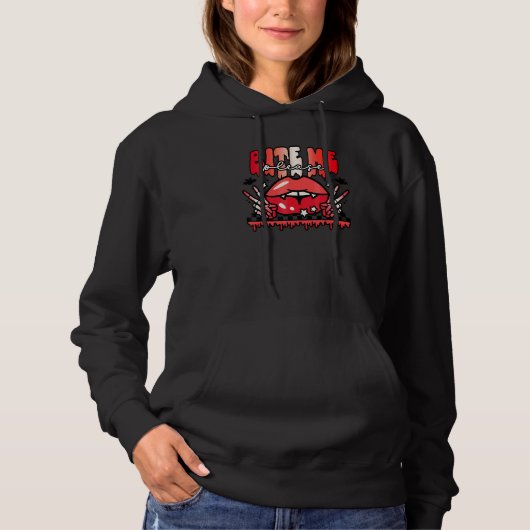 Pull À Capuche Mords Moi S'il Vous Plaît Halloween Vampire Épouva (Devant)