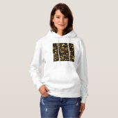 Pull À Capuche Motif Abstrait de Tourbillon Doré (Devant entier)