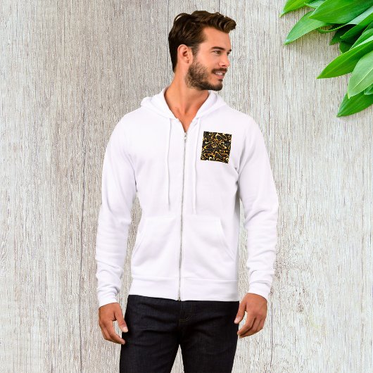 Pull À Capuche Motif Abstrait doré