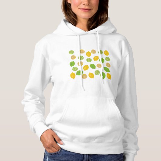 Pull À Capuche Motif citron et citron vert (Devant)