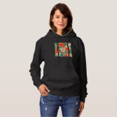 Pull À Capuche Motif de feuille de fleur tropicale hawaïenne Vaca (Devant entier)