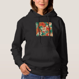 Pull À Capuche Motif de feuille de fleur tropicale hawaïenne Vaca