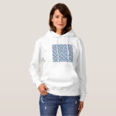 Pull À Capuche Motif de fleurs bleu violet (Devant entier)