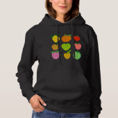 Pull À Capuche Motif de fruits coloré (Devant)