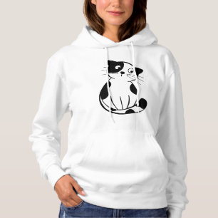Pull À Capuche Motif de marque de chat mignon pour apporter du ch