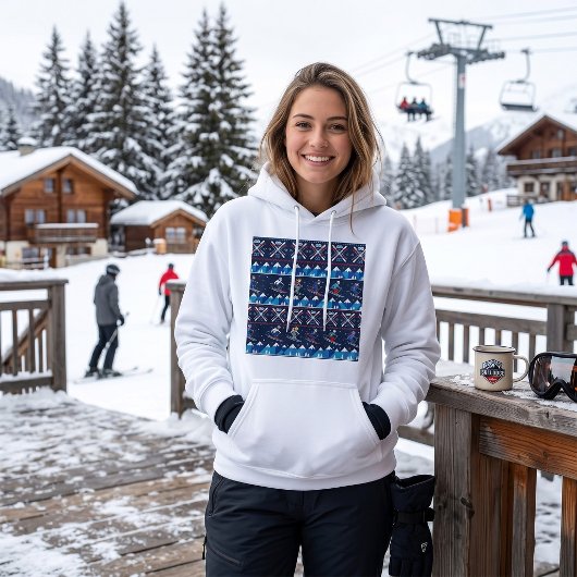 Pull À Capuche Motif de ski de Noël laid pour les fêtes