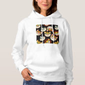Pull À Capuche Motif de visages d'animaux Chats Lions Chiens (Devant)