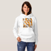 Pull À Capuche Motif en diagonale du chat noir blanc gingembre (Devant entier)
