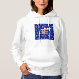 Pull À Capuche Motif Fleurs bleues Abstraites