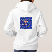 Pull À Capuche Motif Fleurs bleues Abstraites (Dos)