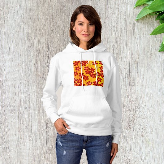 Pull À Capuche Motif floral groovy rétro des années 70