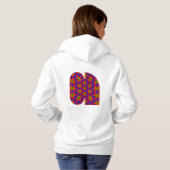Pull À Capuche Motif Floral Rouge mou (Dos entier)