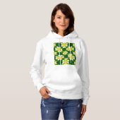Pull À Capuche Motif frangipanier jaune (Devant entier)