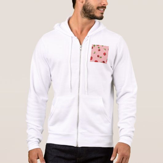 Pull À Capuche Motif rouge de fraise et de cerise sur un fond de (Devant)