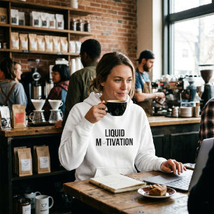 Pull À Capuche Motivation Liquide Accro Moderne à la Caféine