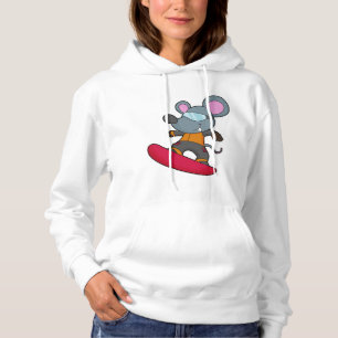 Pull À Capuche Mouse as Snowboarder