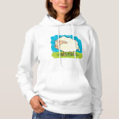 Pull À Capuche Moutons blancs et duveteux sur l'herbe (Devant)