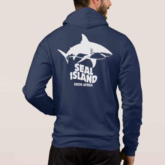 Pull À Capuche Nager Avec De Grands Requins Blancs - Seal Island (Dos)