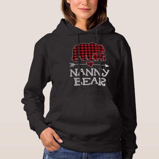 Pull À Capuche Nanny Bear Noël Noël Noël Pajama Rouge Plaque Buff (Devant)