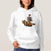 Pull À Capuche Navire Pirate avec Drapeau à Crâne (Devant)