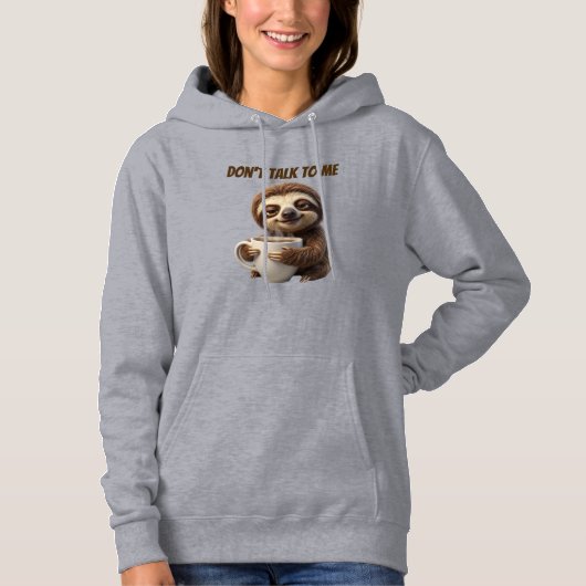 Pull À Capuche Ne Parle Pas Au Café Paresseux (Devant)