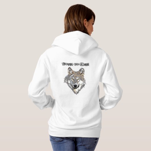 Pull À Capuche Né pour courir Wolf (Dos entier)
