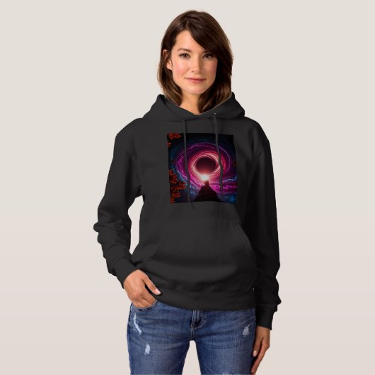 Pull À Capuche "Neon Void Galaxy" Hoodie — Cosmic Vortex Design | (Devant entier)