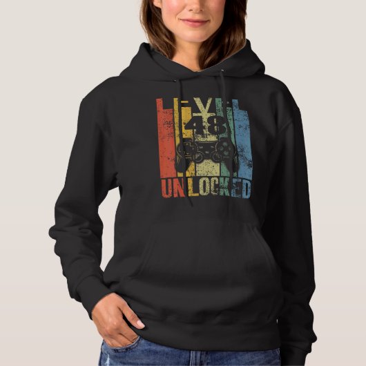 Pull À Capuche Niveau 48 Déverrouillé 48e anniversaire pour les j (Devant)