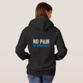 Pull À Capuche No Pain No Progress Hoodie Motivational Gym Wear (Dos entier)