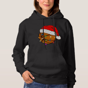 Pull À Capuche Noël Basketball Santa Hat Funny Sport Noël