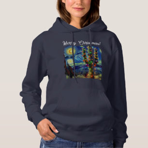 Pull À Capuche Noël dans le désert Sud-Ouest Saguaro Cactus