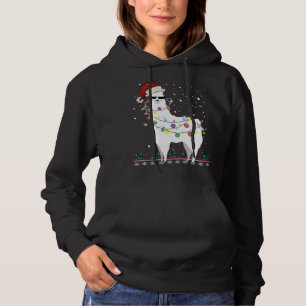 Pull À Capuche Noël Llama Santa Hat Ugly Xmas Arbre Alpaca Gi