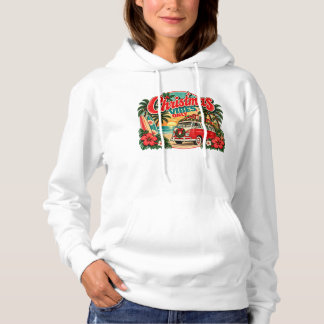 Pull À Capuche Noël tropical rétro Plage Vintage Fêtes
