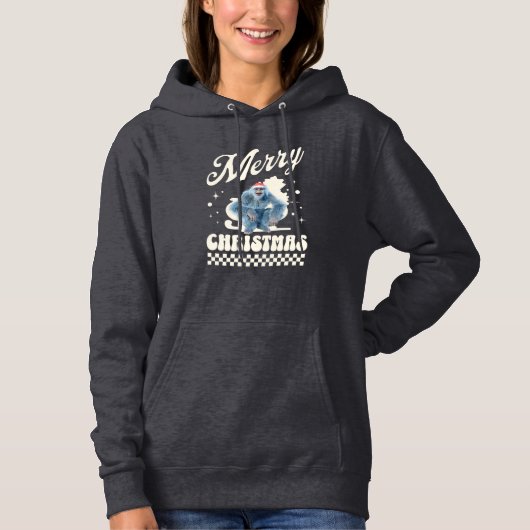 Pull À Capuche Noël Yéti drôle humour des Fêtes (Devant)