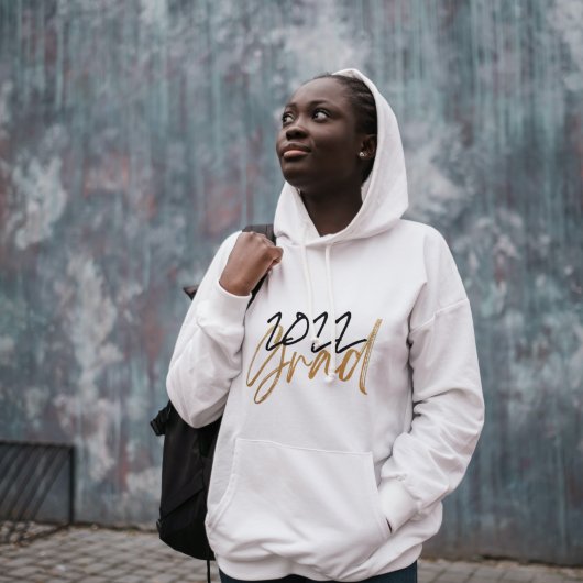 Pull À Capuche Noir Jaune Or Huile Grad Année Personnalisé Chic