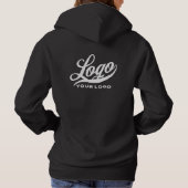 Pull À Capuche Noir Simple Avant +Arrière-plan Logo d'entreprise  (Dos)