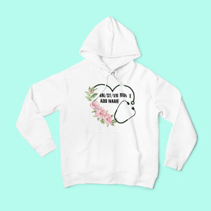 Pull À Capuche Nom de l'infirmière étudiante-inscrite-vétéran