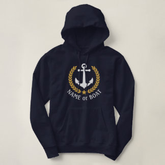 Pull À Capuche Nom du bateau d'Ancres nautiques Gold Laurel Pull 