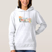 Pull À Capuche Nom du cours Retro Super Retour à l'école Enseigna (Devant)